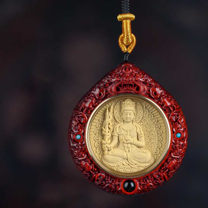 Buddha Stones Zodiaque chinois Bouddha natal Petite feuille Bois de santal rouge Ébène Collier Pendentif Longévité - Bodhisattva Buffle/Tigre-Vide - Bois de santal rouge à petites feuilles - image 17