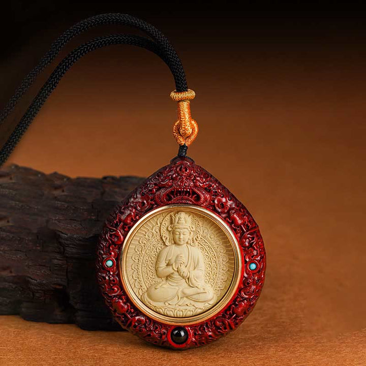 Buddha Stones Zodiaque chinois Bouddha natal Petite feuille Bois de santal rouge Ébène Collier Pendentif Longévité - image 19