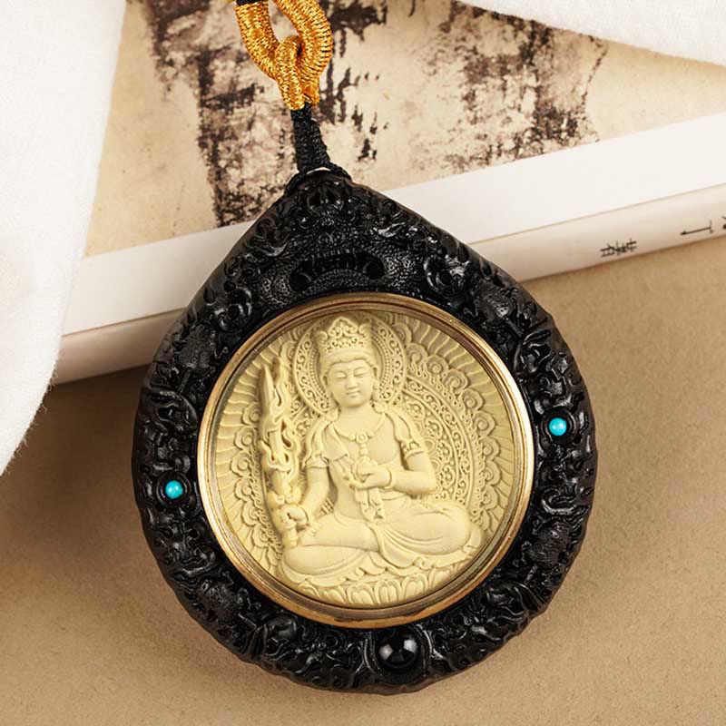 Buddha Stones Zodiaque chinois Bouddha natal Petite feuille Bois de santal rouge Ébène Collier Pendentif Longévité - image 21