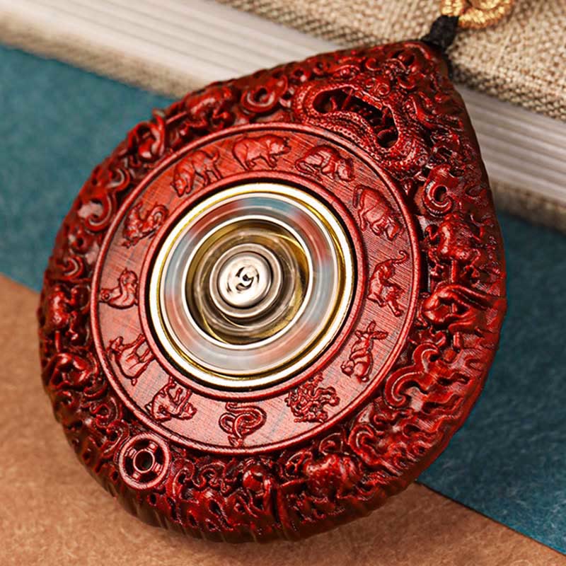 Buddha Stones Zodiaque chinois Bouddha natal Petite feuille Bois de santal rouge Ébène Collier Pendentif Longévité - image 23