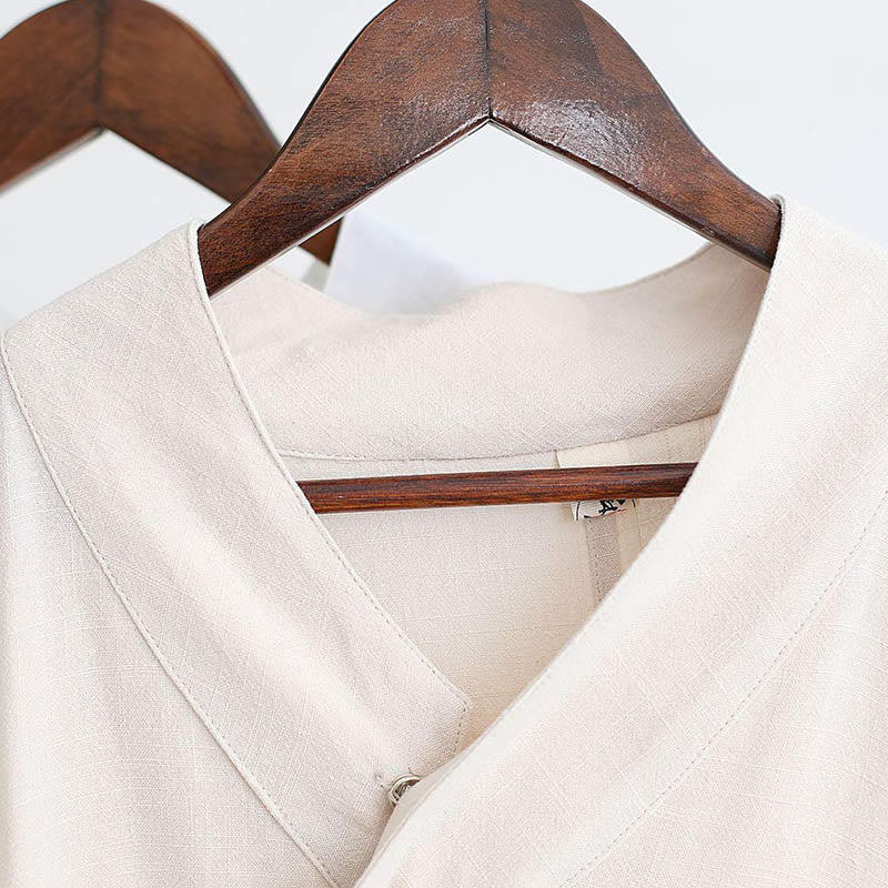 Ensemble de vêtements en coton et lin pour homme, 2 pièces, Buddha Stones en V, manches longues, haut et pantalon, méditation, zen, Tai Chi - image 16