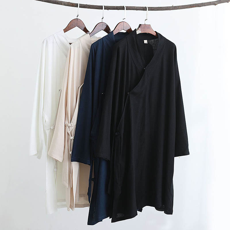 Ensemble de vêtements en coton et lin pour homme, 2 pièces, Buddha Stones en V, manches longues, haut et pantalon, méditation, zen, Tai Chi - image 43