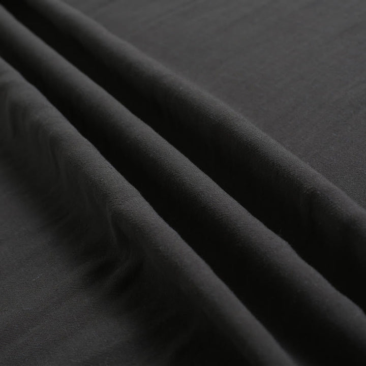 Chemise en coton et lin à manches courtes et col rond pour homme de couleur unie Buddha Stones