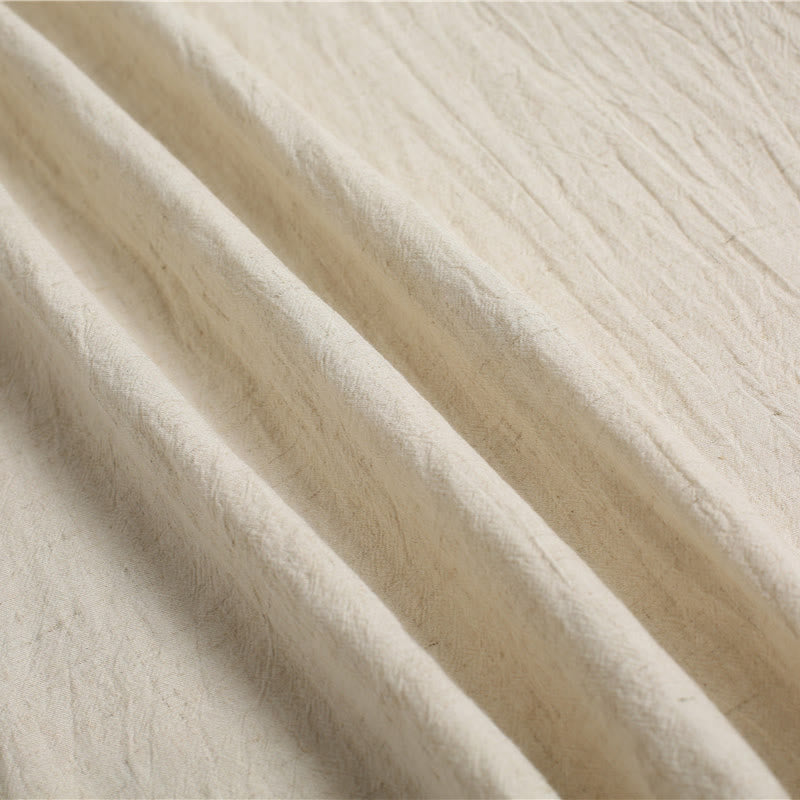 Chemise en coton et lin à manches courtes et col rond pour homme de couleur unie Buddha Stones - image 22