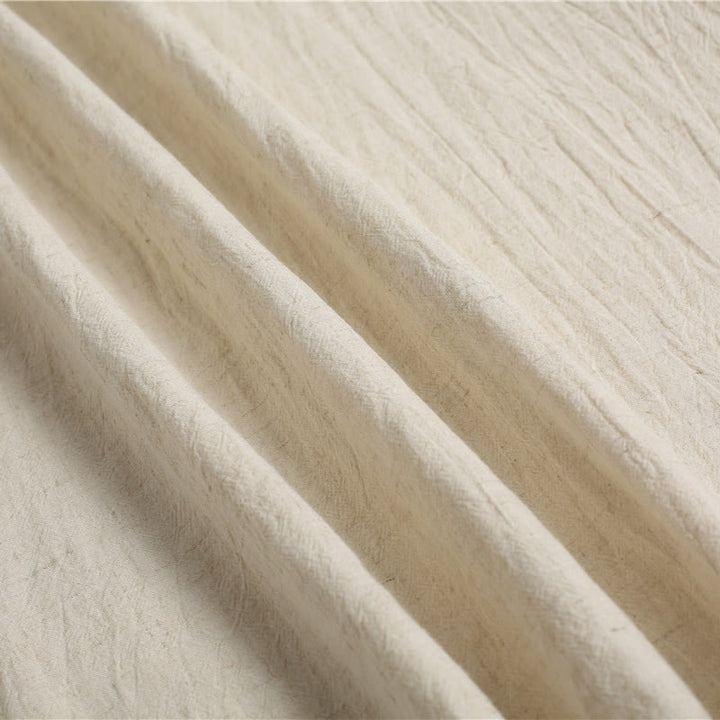 Chemise en coton et lin à manches courtes et col rond pour homme de couleur unie Buddha Stones - image 22