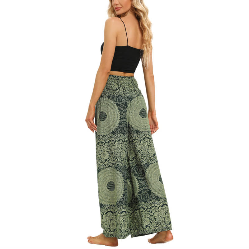 Pantalon large à lacets style bohème Buddha Stones pour femme
