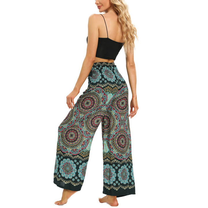 Pantalon large à lacets avec imprimé mandala bohème Buddha Stones Pantalon de yoga pour femme - image 13