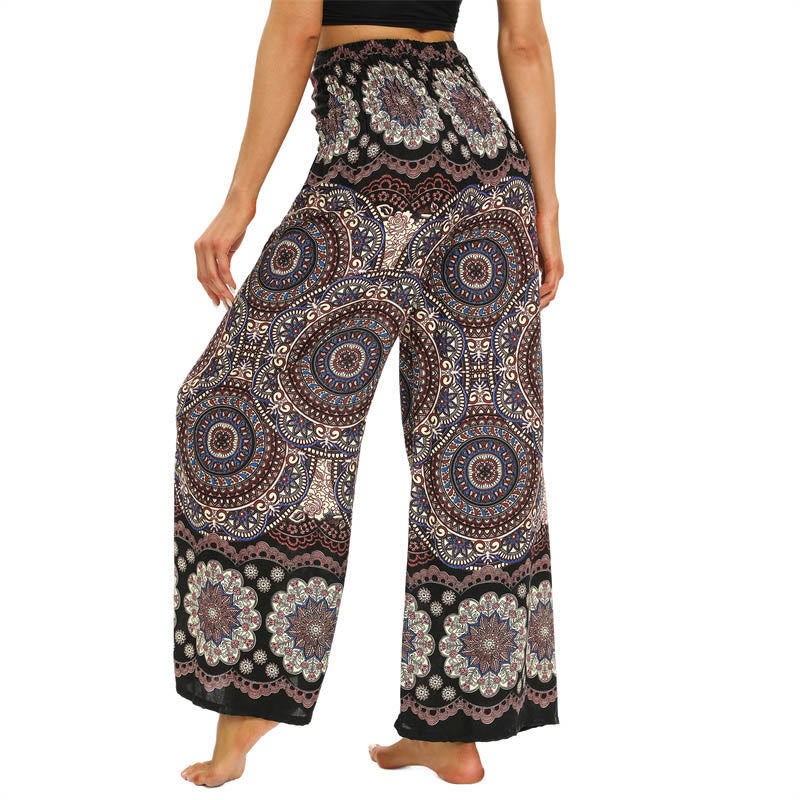 Pantalon large à lacets avec imprimé mandala bohème Buddha Stones Pantalon de yoga pour femme - image 3