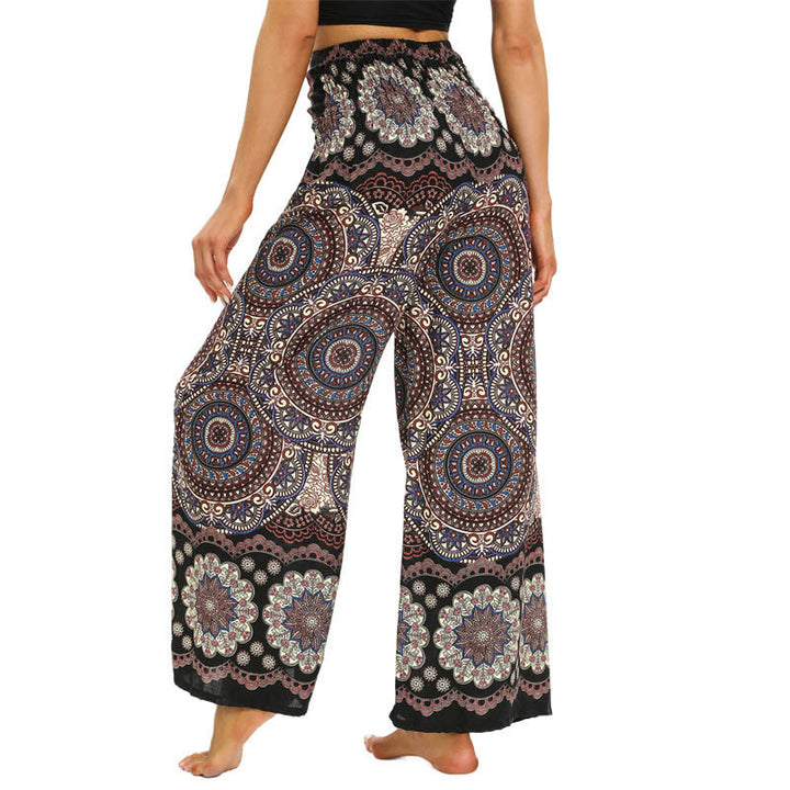 Pantalon large à lacets avec imprimé mandala bohème Buddha Stones Pantalon de yoga pour femme - image 3