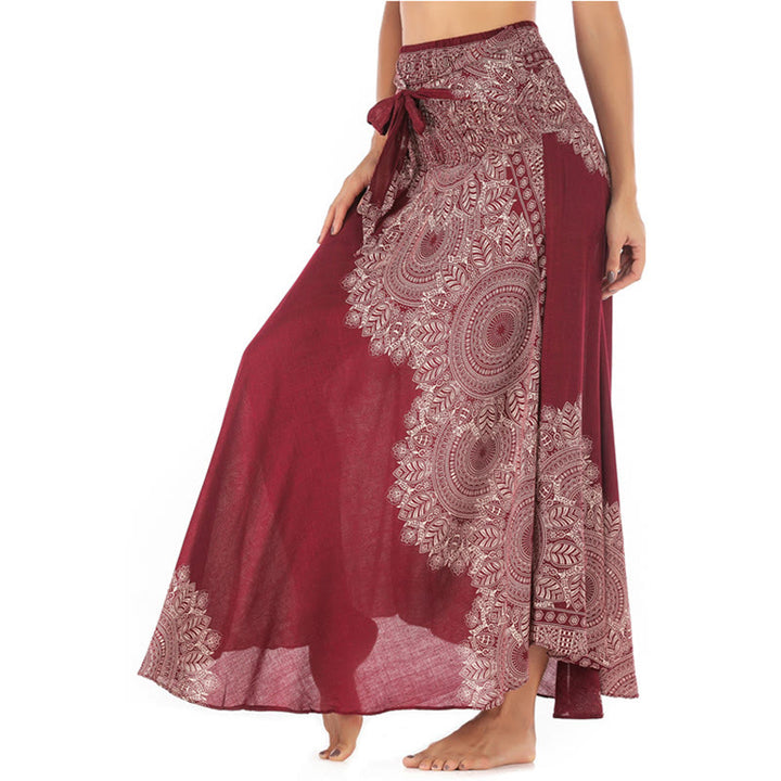 Robe jupe de plage style bohème à fleurs mandala avec Buddha Stones et deux styles - Saumon - US4-12，UK/AU8-16，EU36-44 (F) - image 20