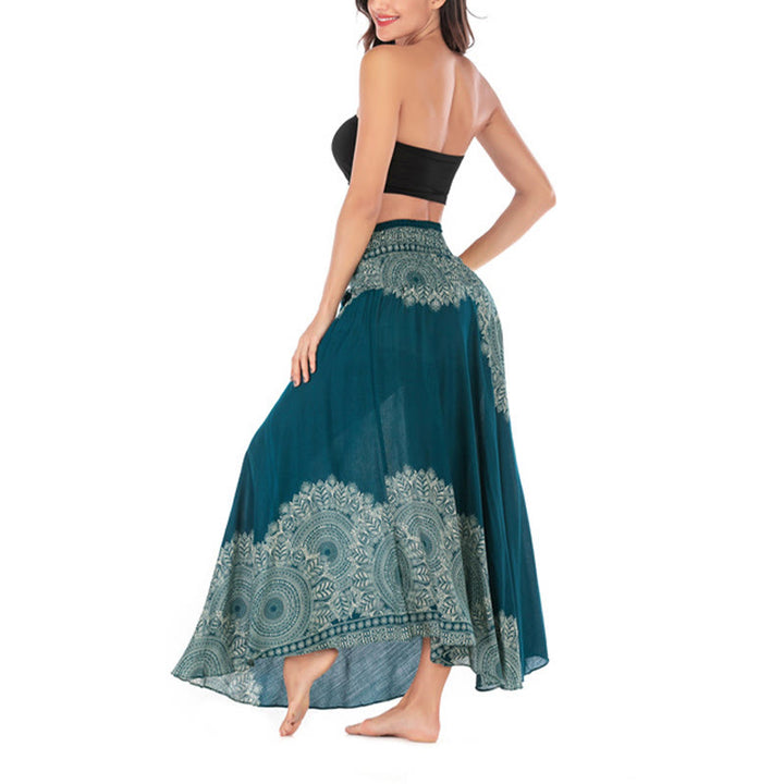 Robe jupe de plage style bohème à fleurs mandala avec Buddha Stones et deux styles - image 7