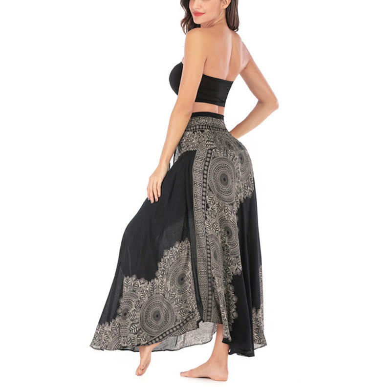 Robe jupe de plage style bohème à fleurs mandala avec Buddha Stones et deux styles - image 17