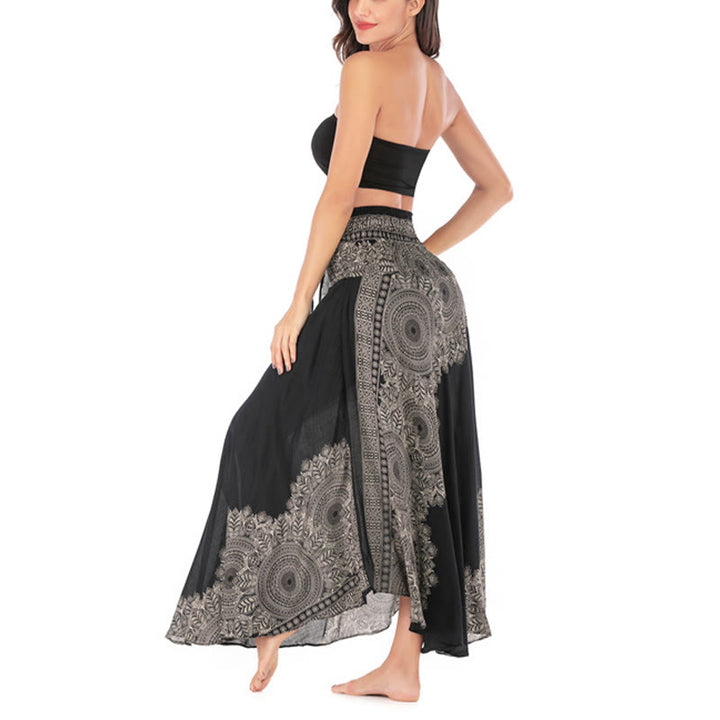 Robe jupe de plage style bohème à fleurs mandala avec Buddha Stones et deux styles - image 17