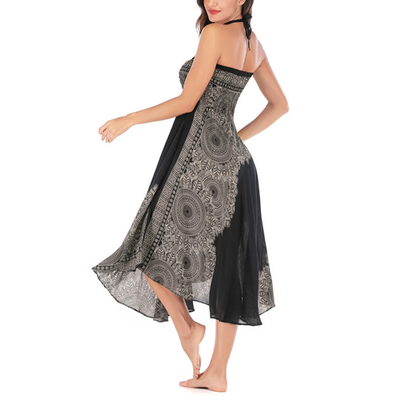 Robe jupe de plage style bohème à fleurs mandala avec Buddha Stones et deux styles - image 20