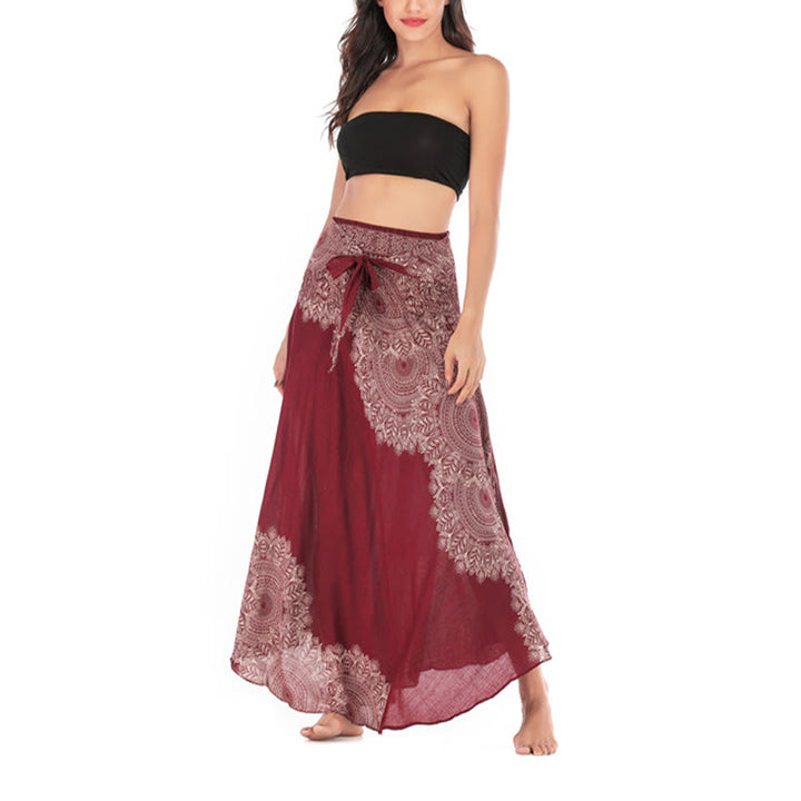 Robe jupe de plage style bohème à fleurs mandala avec Buddha Stones et deux styles - image 27