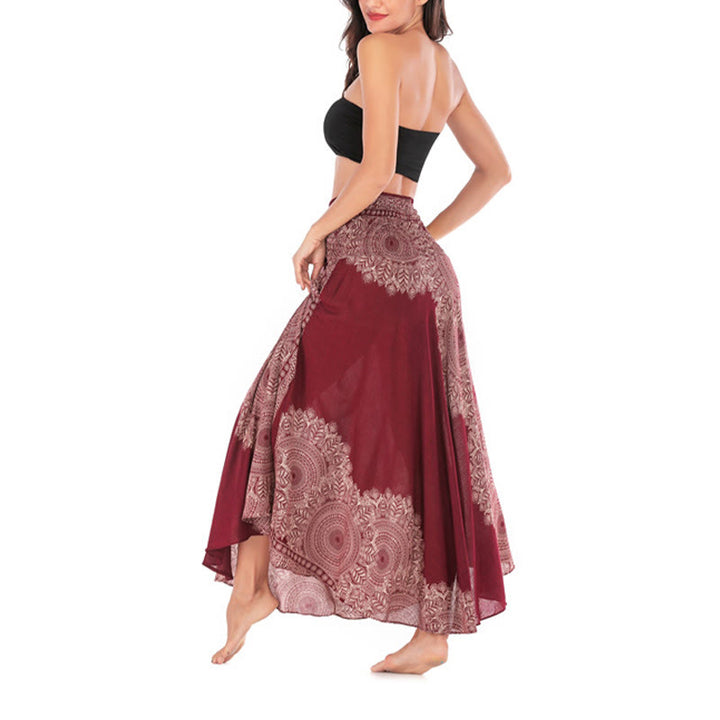 Robe jupe de plage style bohème à fleurs mandala avec Buddha Stones et deux styles - image 26