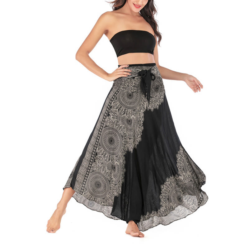 Robe jupe de plage style bohème à fleurs mandala avec Buddha Stones et deux styles - image 16