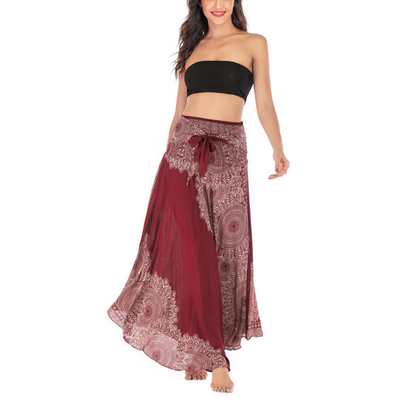 Robe jupe de plage style bohème à fleurs mandala avec Buddha Stones et deux styles - image 21
