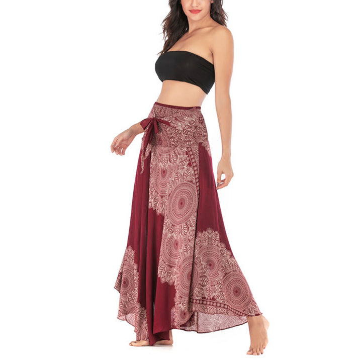 Robe jupe de plage style bohème à fleurs mandala avec Buddha Stones et deux styles - image 24