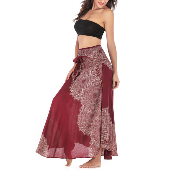 Robe jupe de plage style bohème à fleurs mandala avec Buddha Stones et deux styles - image 24