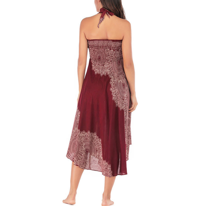 Robe jupe de plage style bohème à fleurs mandala avec Buddha Stones et deux styles - image 28