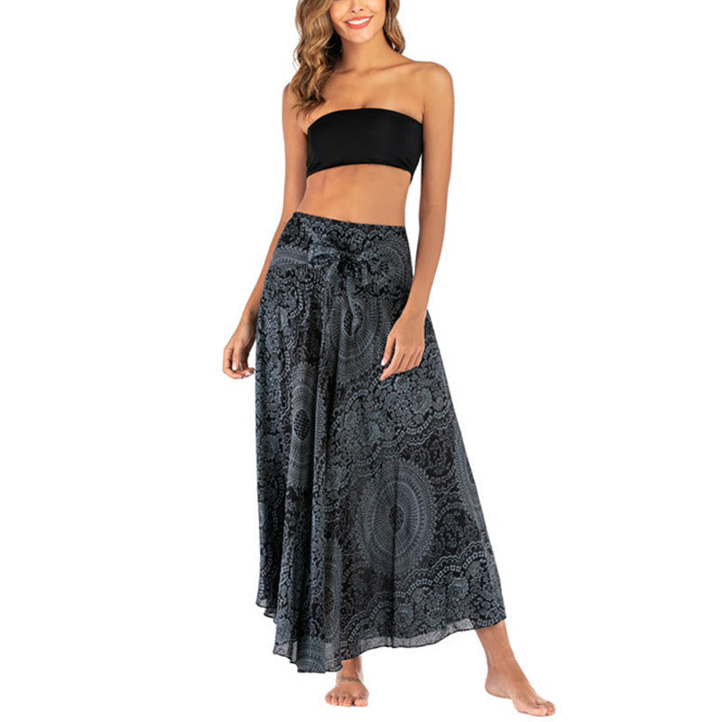 Robe jupe fleurie style bohème avec deux Buddha Stones et une rose des vents - image 45
