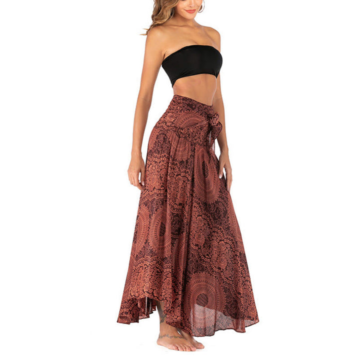 Robe jupe fleurie style bohème avec deux Buddha Stones et une rose des vents - image 37