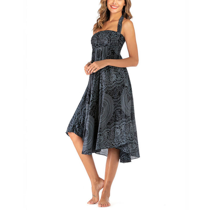 Robe jupe fleurie style bohème avec deux Buddha Stones et une rose des vents - image 48