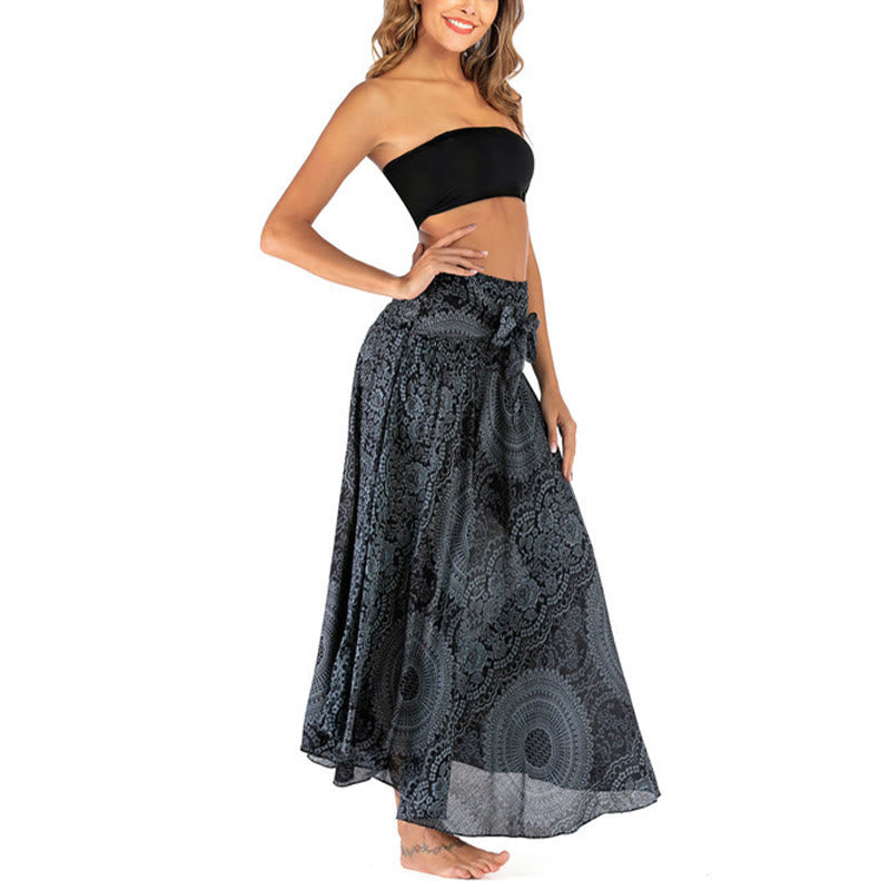 Robe jupe fleurie style bohème avec deux Buddha Stones et une rose des vents - image 46