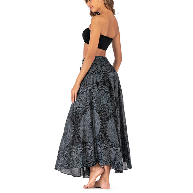 Robe jupe fleurie style bohème avec deux Buddha Stones et une rose des vents - image 47