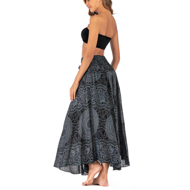 Robe jupe fleurie style bohème avec deux Buddha Stones et une rose des vents - image 47