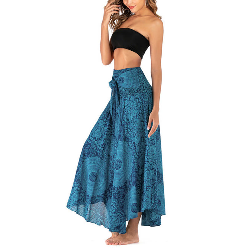 Robe jupe fleurie style bohème avec deux Buddha Stones et une rose des vents - image 17