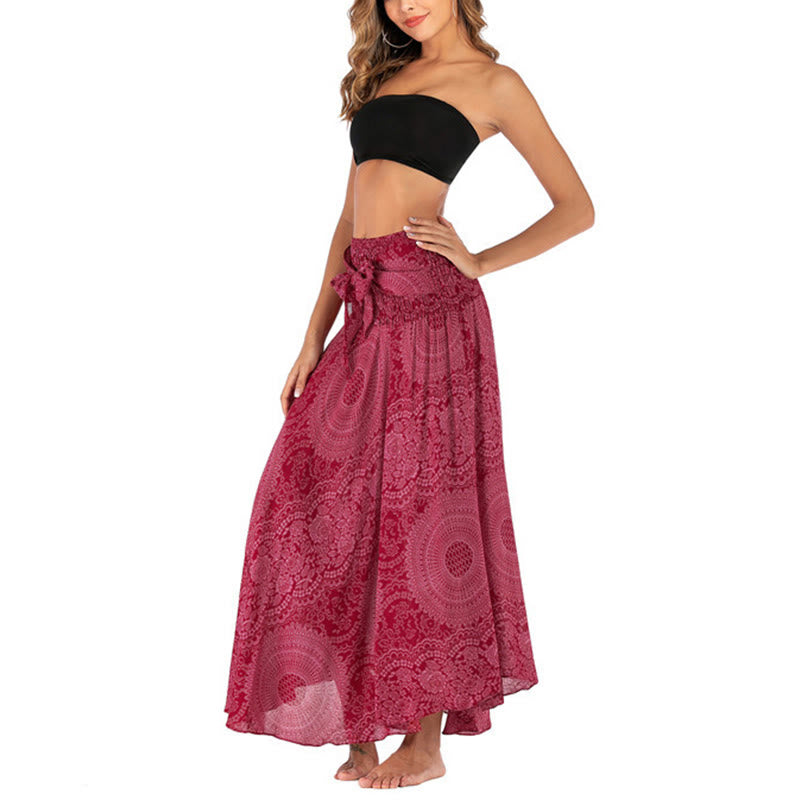 Robe jupe fleurie style bohème avec deux Buddha Stones et une rose des vents - image 26