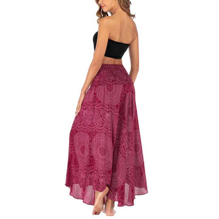 Robe jupe fleurie style bohème avec deux Buddha Stones et une rose des vents - image 27