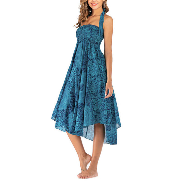 Robe jupe fleurie style bohème avec deux Buddha Stones et une rose des vents - image 15