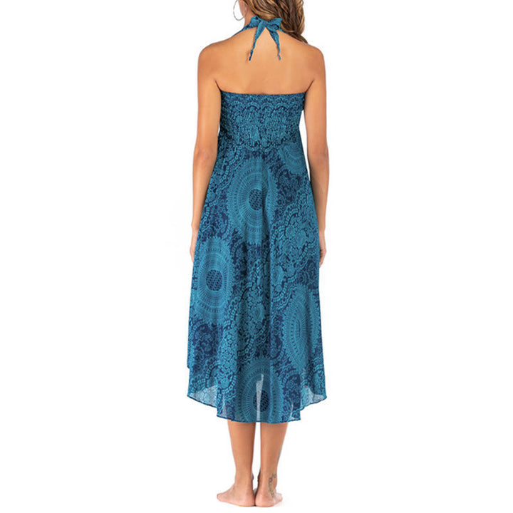 Robe jupe fleurie style bohème avec deux Buddha Stones et une rose des vents - image 20
