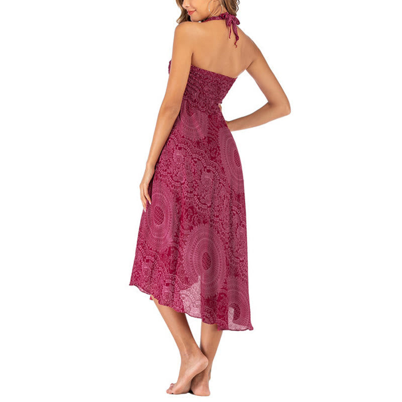 Robe jupe fleurie style bohème avec deux Buddha Stones et une rose des vents - image 31