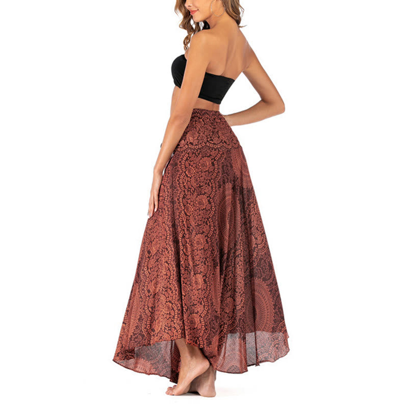 Robe jupe fleurie style bohème avec deux Buddha Stones et une rose des vents - image 38