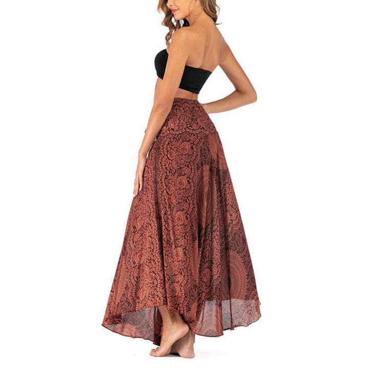 Robe jupe fleurie style bohème avec deux Buddha Stones et une rose des vents - image 38