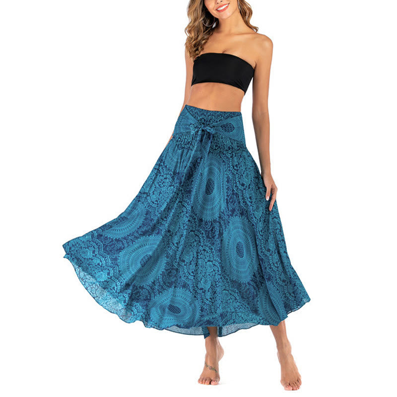 Robe jupe fleurie style bohème avec deux Buddha Stones et une rose des vents - image 14