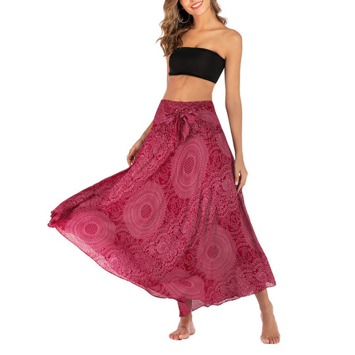Robe jupe fleurie style bohème avec deux Buddha Stones et une rose des vents - image 23