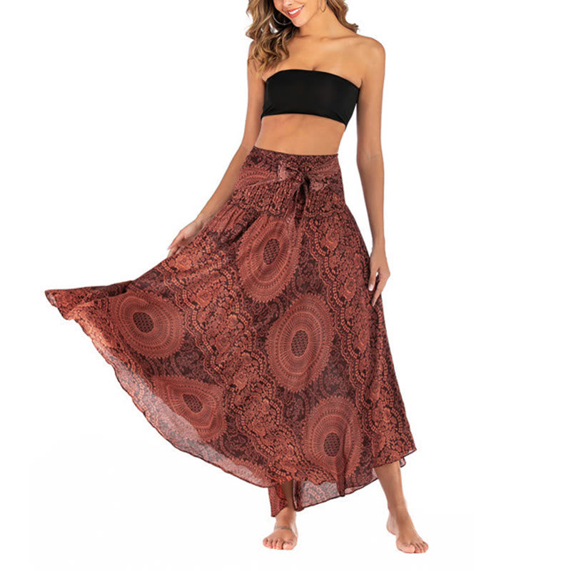 Robe jupe fleurie style bohème avec deux Buddha Stones et une rose des vents - image 34