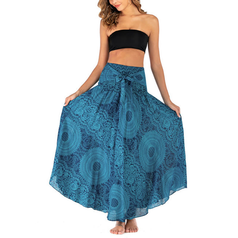 Robe jupe fleurie style bohème avec deux Buddha Stones et une rose des vents - image 16