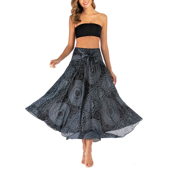 Robe jupe fleurie style bohème avec deux Buddha Stones et une rose des vents - image 43