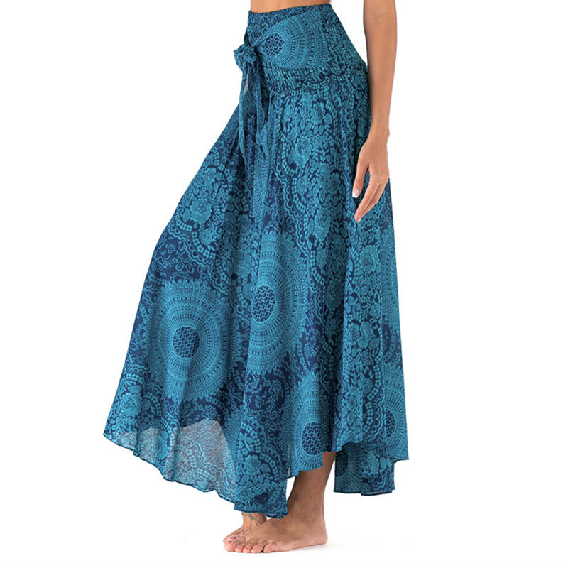 Robe jupe fleurie style bohème avec deux Buddha Stones et une rose des vents - Bleu ciel clair - US4-12, UK/AU8-16, EU36-44 (F) - image 12