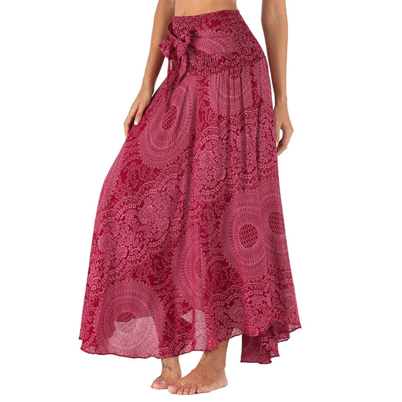 Robe jupe fleurie style bohème avec deux Buddha Stones et une rose des vents - Violet pâle Rouge - US4-12, UK/AU8-16, EU36-44 (F) - image 21