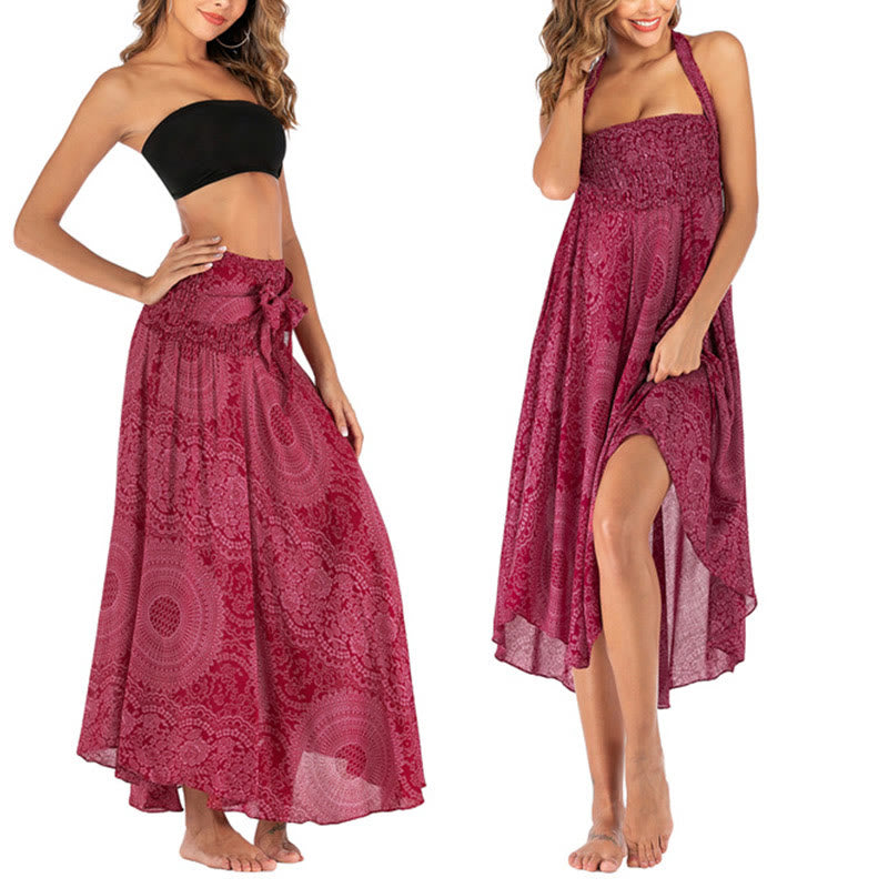 Robe jupe fleurie style bohème avec deux Buddha Stones et une rose des vents - image 22