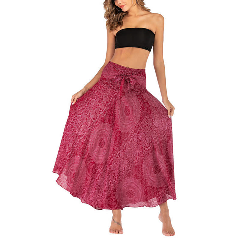 Robe jupe fleurie style bohème avec deux Buddha Stones et une rose des vents - image 25