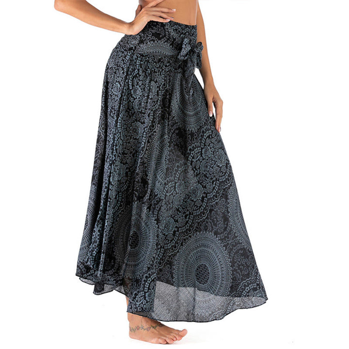 Robe jupe fleurie style bohème avec deux Buddha Stones et une rose des vents - image 41