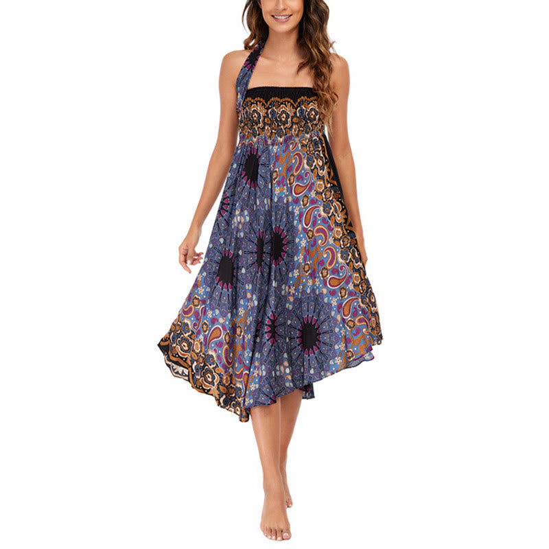 Robe jupe à lacets style bohème avec motif de fleurs et de gouttes d'eau et Buddha Stones - image 20